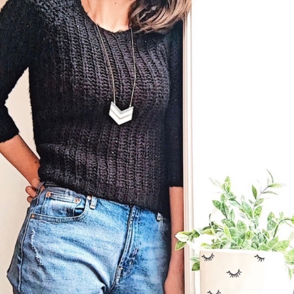 Anthropologie Knitted & Knotted Sunstitch Sweater